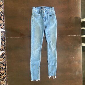 J Brand Skinny Jeans Medium Wash Raw Hem Size 24
